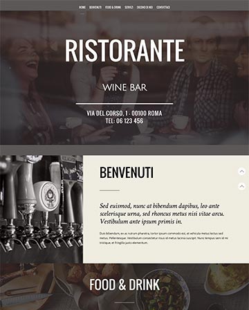 Sito Web per Ristorante - Win Bar 